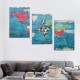 World map picture canvas wall painting suitable for living room bedroom or bathroom wall decoration, waterproof stretchable and can be hung directly