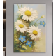 Small daisy art painting decorative mural living room sofa background wall